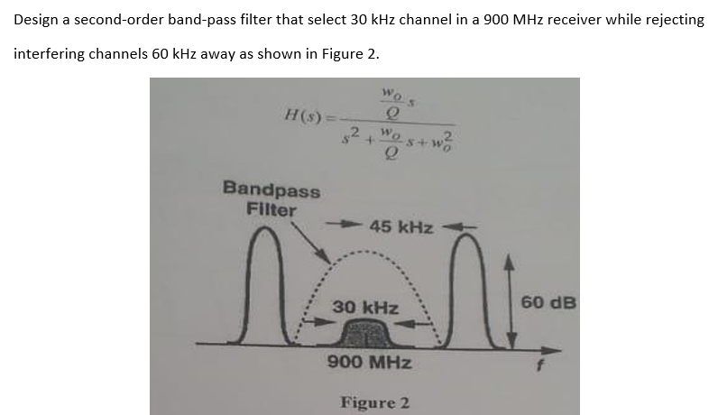 Solved Design a second-order band-pass filter that select 30 | Chegg.com