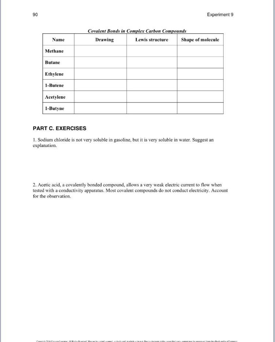 Solved EXPERIMENT 9 REPORT: IONIC AND MOLECULAR COMPOUNDS | Chegg.com