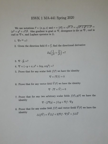 Solved Hwk 1 Ma 441 Spring We Use Notations P X Y Chegg Com