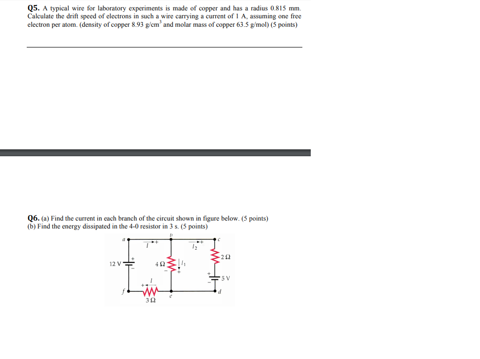 Solved Q5. A typical wire for laboratory experiments is made | Chegg.com