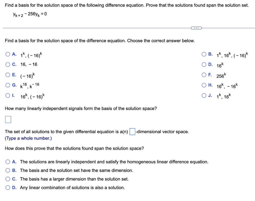 Solved Find a basis for the solution space of the following | Chegg.com