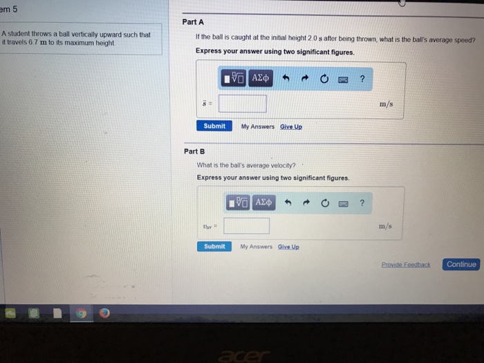 Solved m 5 Part A A student throws a ball vertically upward