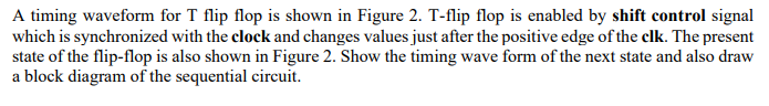 Solved Question No.3 A timing waveform for T flip flop is | Chegg.com