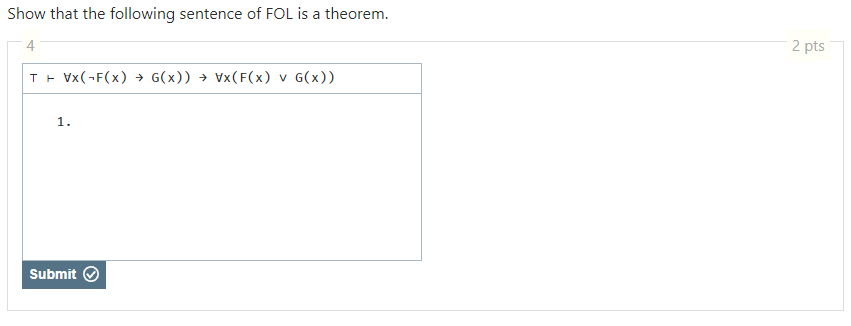 Show that the following sentence of FOL is a theorem. | Chegg.com