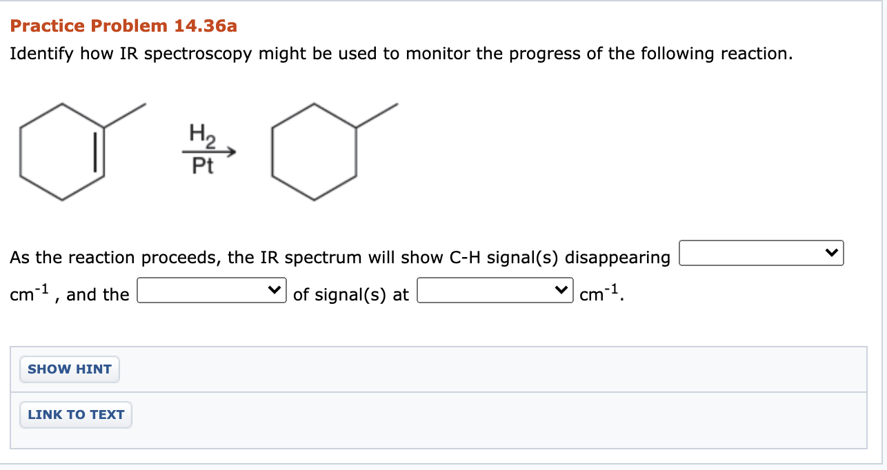 Solved Practice Problem 14.36a Identify how IR spectroscopy