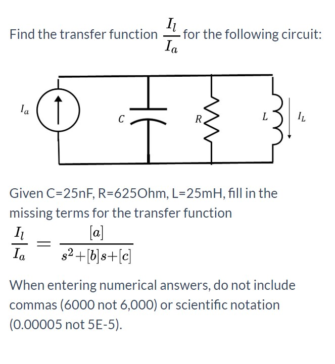 Solved Find the transfer function - the following circuit: L | Chegg.com