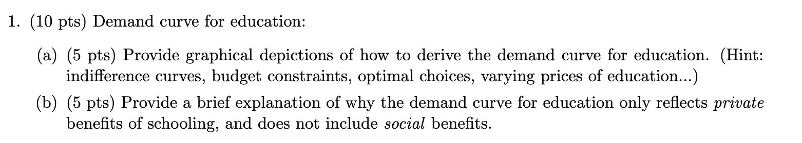 quantity demanded curve education resources for... Solved (10 pts) Demand curve for education:(a) (5 pts) | Chegg.com