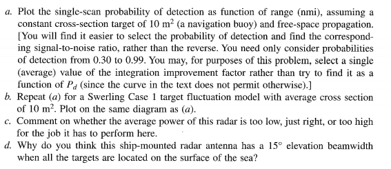Solved a. Plot the single-scan probability of detection as | Chegg.com