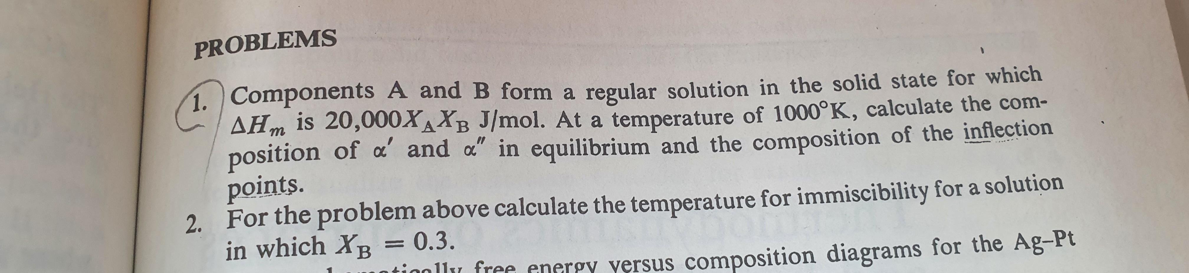 Solved PROBLEMS 1. Components A and B form a regular | Chegg.com
