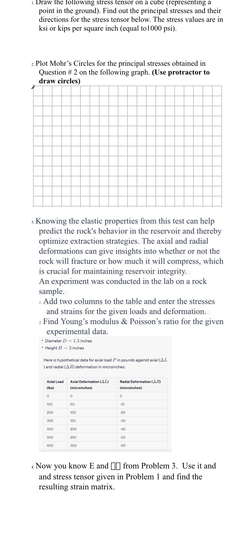 Solved 1. Draw The Following Stress Tensor On A Cube | Chegg.com