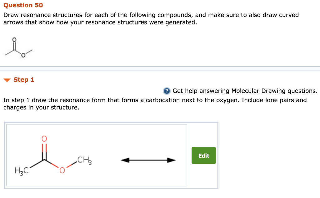 Solved Question 50 Draw resonance structures for each of the | Chegg.com