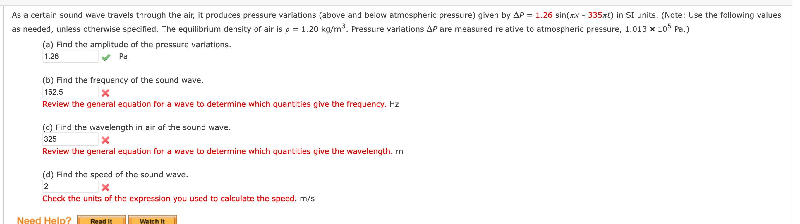 Solved As a certain sound wave travels through the air, it | Chegg.com