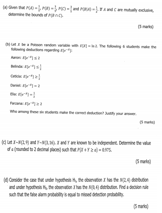 Solved a Given that P A P B 5 PCC and P BIA Chegg