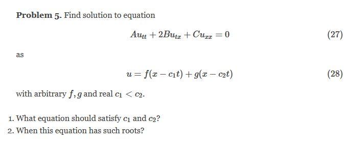 Solved Problem 5 Find Solution To Equation Aut 2butz Chegg Com