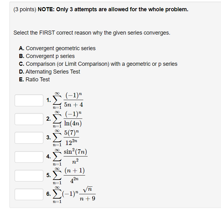 Solved (3 points) NOTE: Only 3 attempts are allowed for the | Chegg.com
