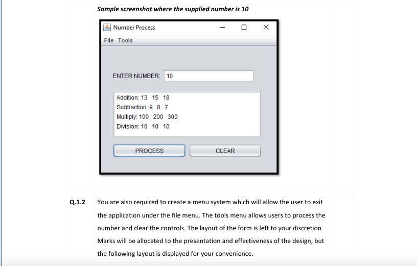 Solved Develop a Java GUI application to perform addition, | Chegg.com