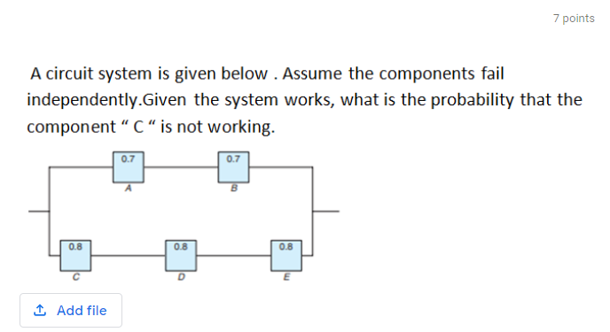 Solved 7 points A circuit system is given below . Assume the | Chegg.com