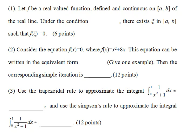 Solved (1). Let F Be A Real-valued Function, Defined And | Chegg.com