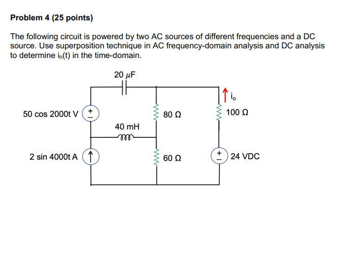 Solved Problem 4 (25 points) The following circuit is | Chegg.com