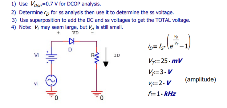 Solved Determine and plot the total voltage across the diode | Chegg.com