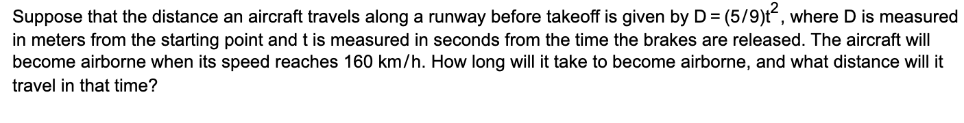 Solved Suppose that the distance an aircraft travels along a | Chegg.com