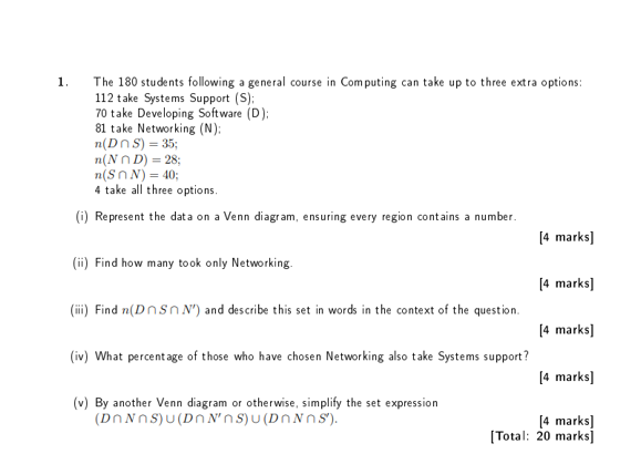 Solved 1. The 180 students following a general course in | Chegg.com