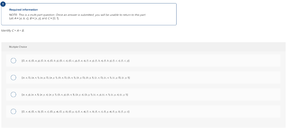 Solved 5. Let A = {a, B, C}, B = {x, Y}, And C = {0, | Chegg.com