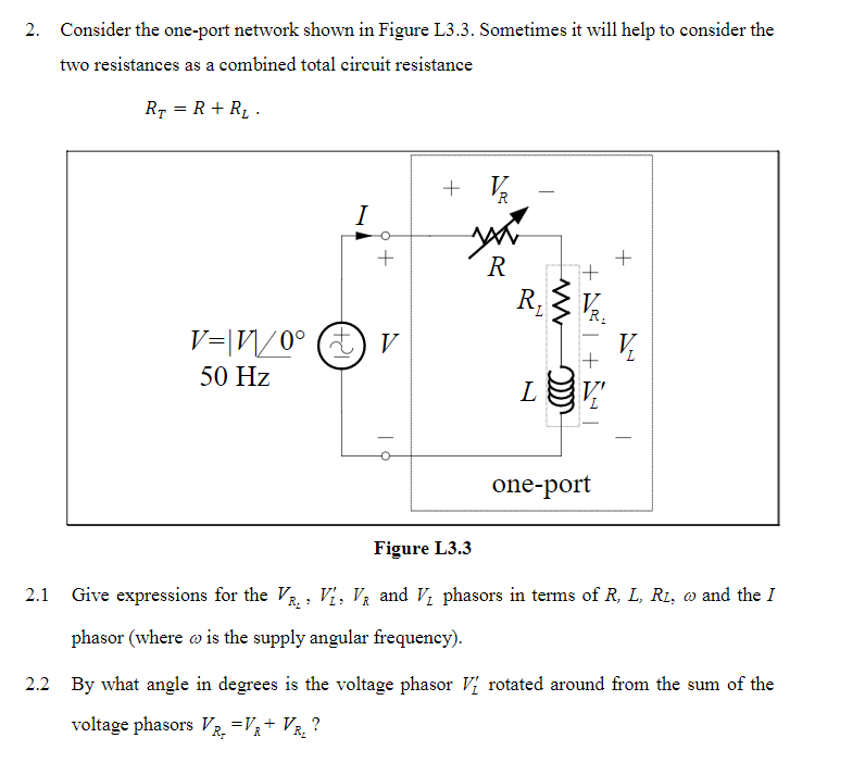 Solved 2. Consider the one-port network shown in Figure | Chegg.com
