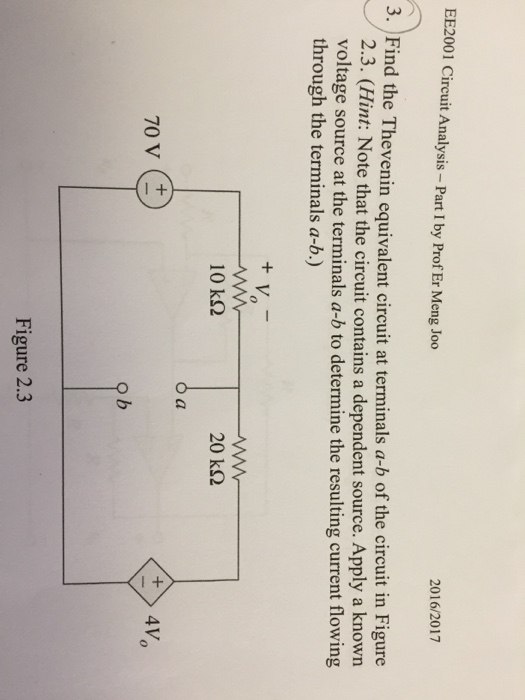 Solved EE2001 Circuit Analysis- Part I by Prof Er Meng Joo | Chegg.com