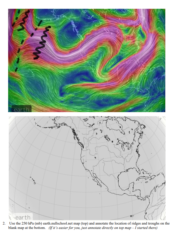 2. Use the 250 hPa (mb) map and