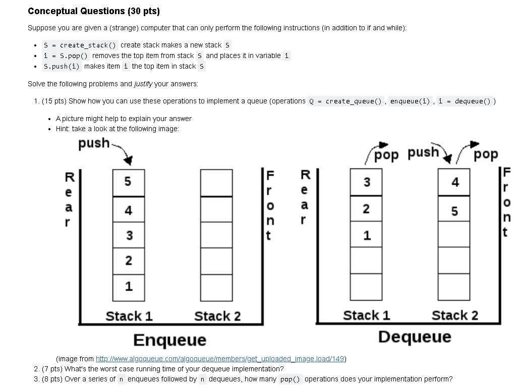 Solved Conceptual Questions ( 30 pts) Suppose you are given | Chegg.com