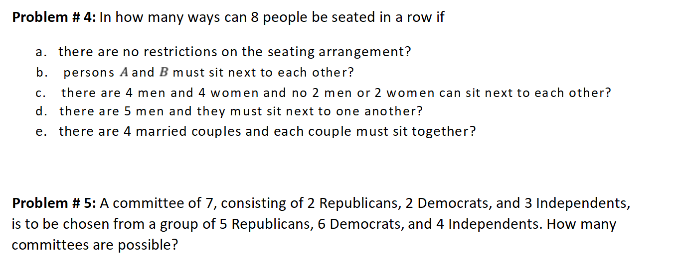 Solved Problem 4 In how many ways can 8 people be seated