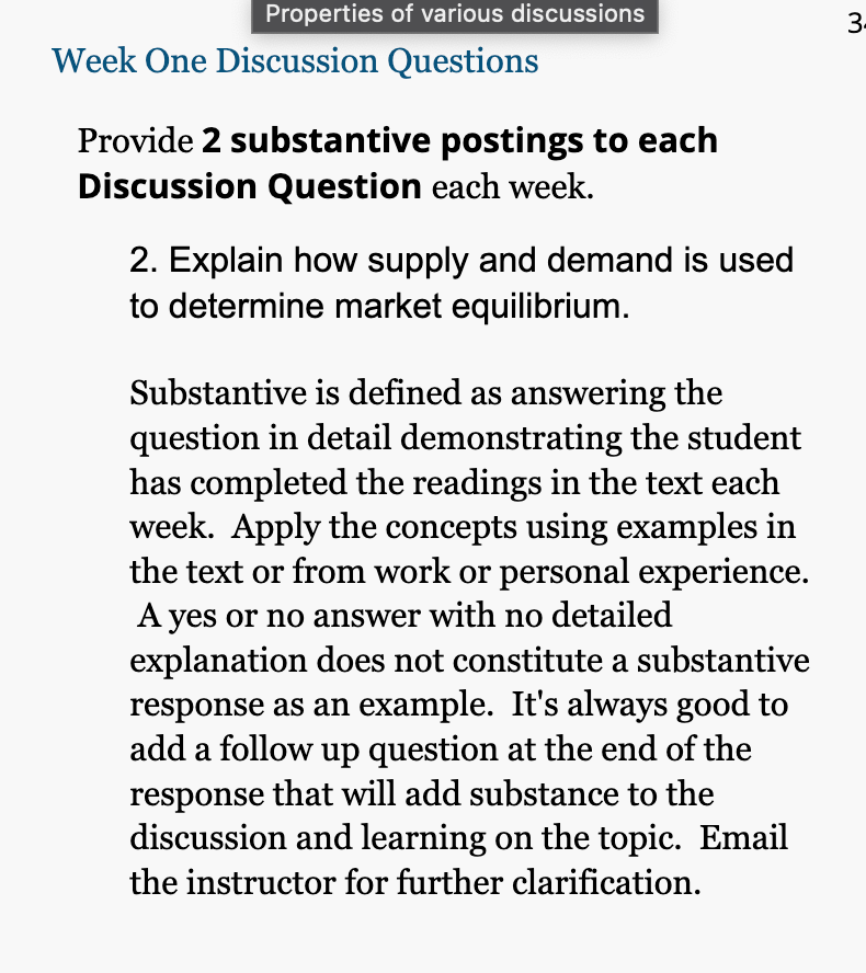 Solved ek One Discussion Questions rovide 2 substantive | Chegg.com