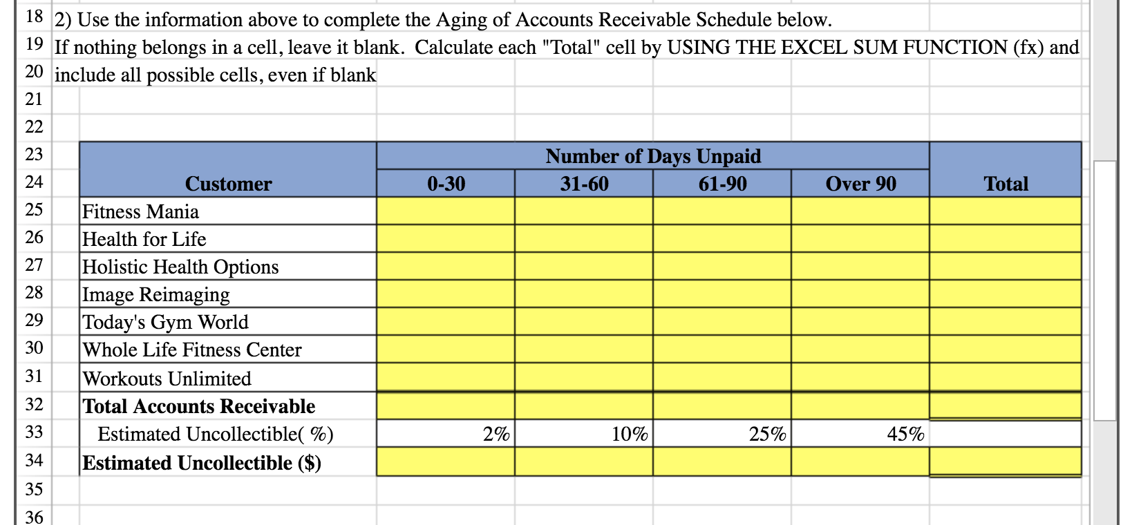 solved-aging-of-accounts-receivable-method-using-excel-s-sum-chegg