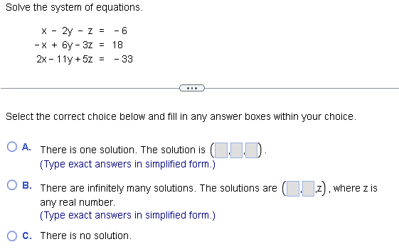 Solved Solve the system of equations Chegg com