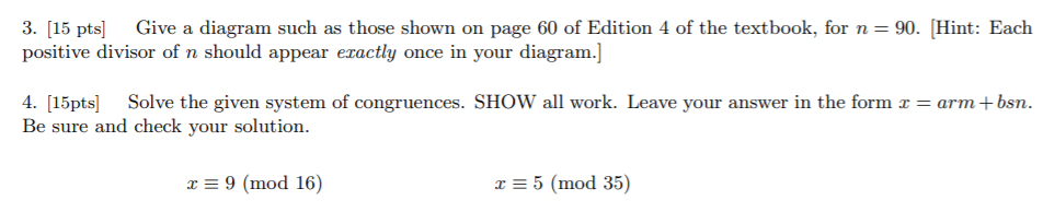 Solved 3. (15 pts] Give a diagram such as those shown on | Chegg.com