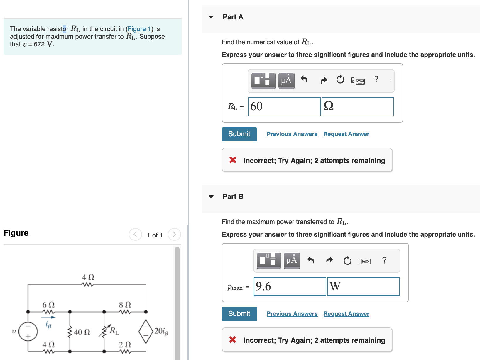Solved The variable resistor RL in the circuit in adjusted
