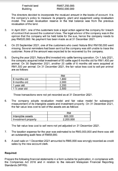 QUESTION Natura Bhd is a company manufacturing 