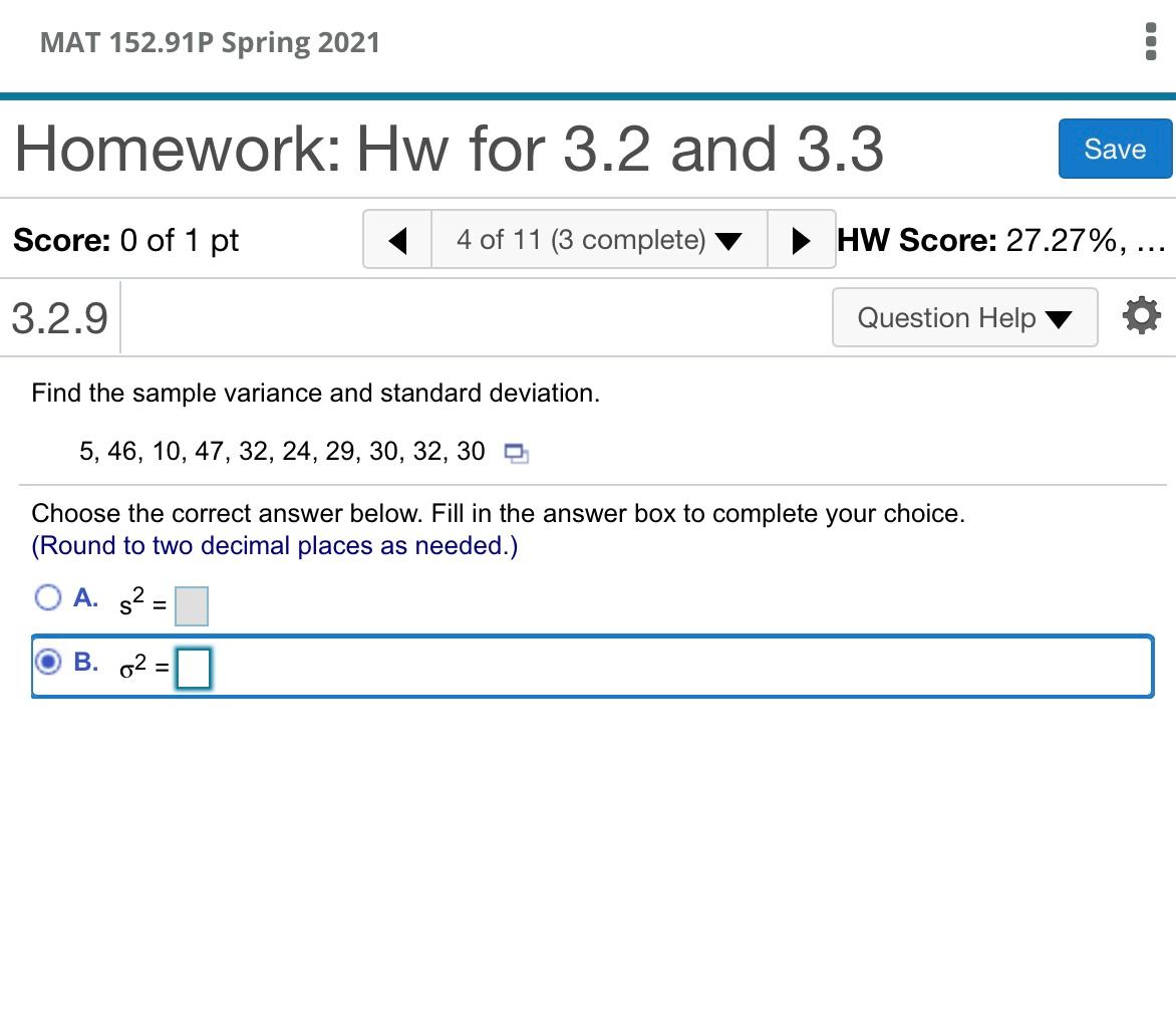 Solved MAT 152.91P Spring 2021 : Homework: Hw for 3.2 and | Chegg.com