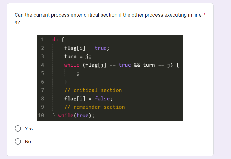 Solved Can the current process enter critical section if the | Chegg.com