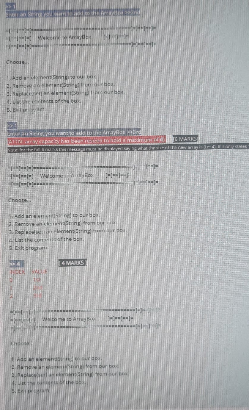 Solved Create a generic class called ArrayBox that uses an | Chegg.com