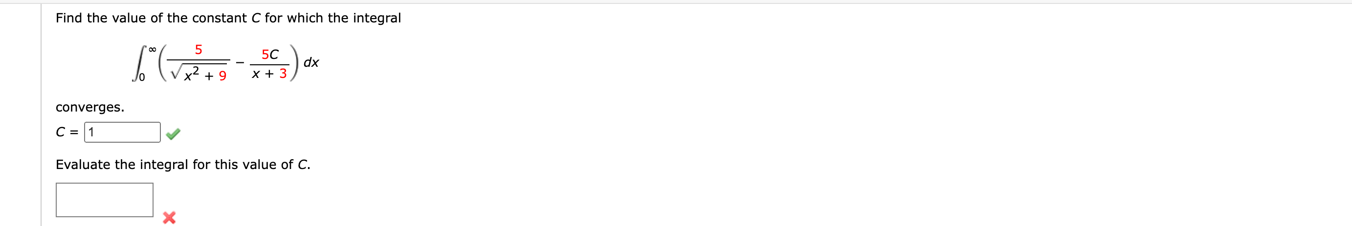 Solved Find the value of the constant C for which the | Chegg.com