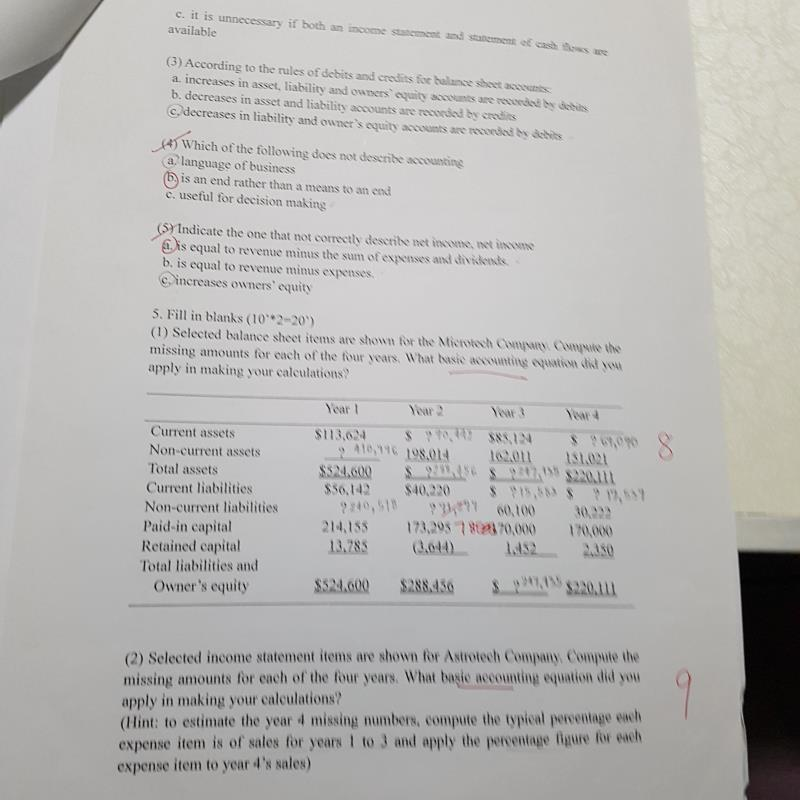 solved multiple choice questiona decrease in accounts ... Solved c. it is unnecessary if both an income stasement and | Chegg.com