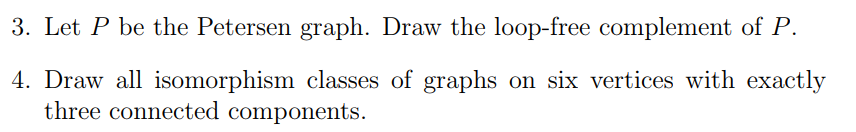 Petersen Complement Graph Solved 3. Let P be the Petersen graph. Draw the loop-free | Chegg.com