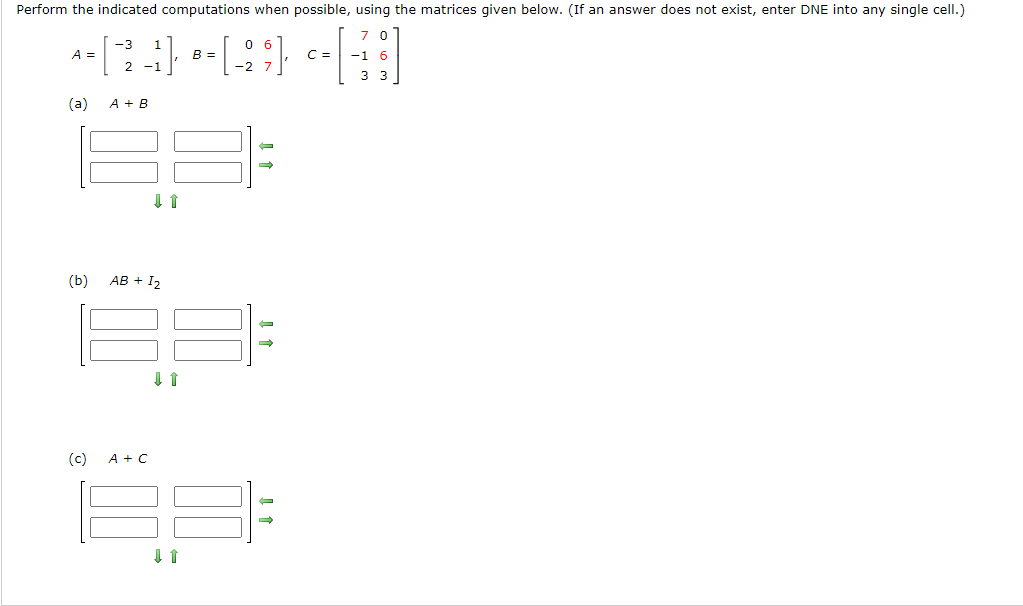 Solved Perform the indicated computations when possible, | Chegg.com