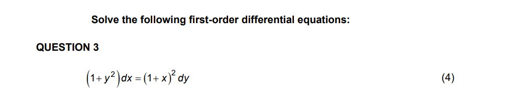 Solved Solve The Following First-order Differential | Chegg.com