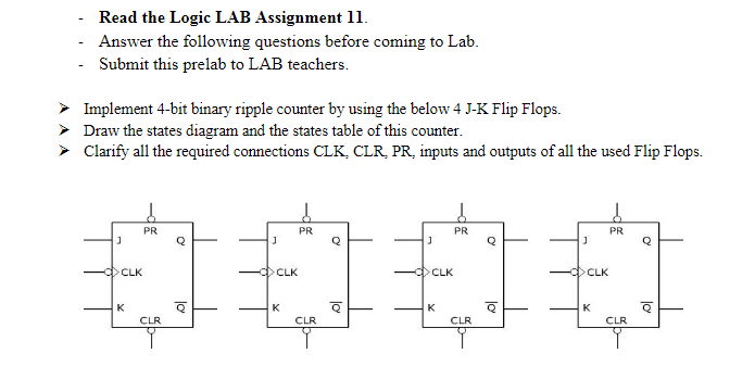 Solved Read the Logic LAB Assignment 11. Answer the | Chegg.com