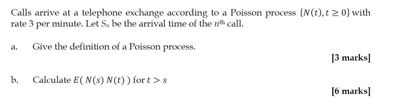 Solved Calls arrive at a telephone exchange according to a | Chegg.com