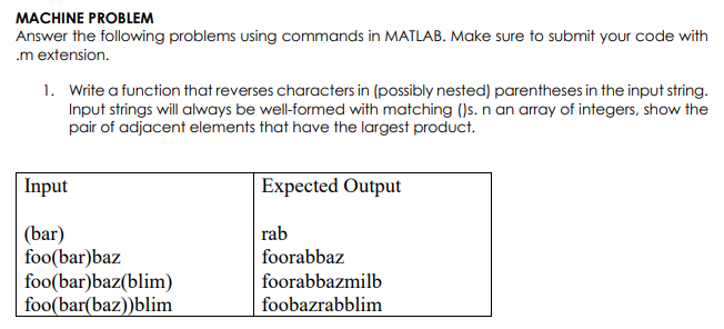 Solved MACHINE PROBLEM Answer the following problems using | Chegg.com