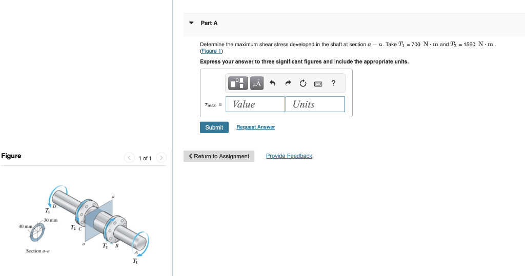 Solved Determine the maximum shear stress developed in the | Chegg.com